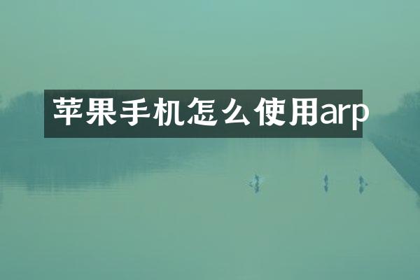 苹果手机怎么使用arp