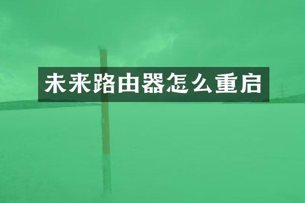 未来路由器怎么重启