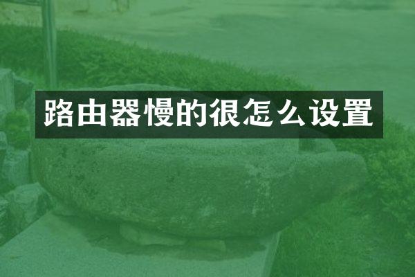 路由器慢的很怎么设置