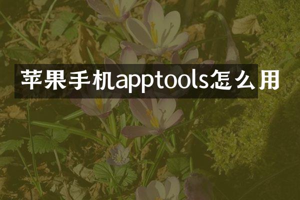 苹果手机apptools怎么用