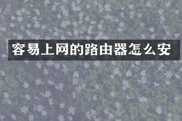 容易上网的路由器怎么安
