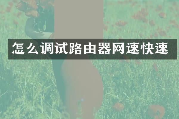 怎么调试路由器网速快速