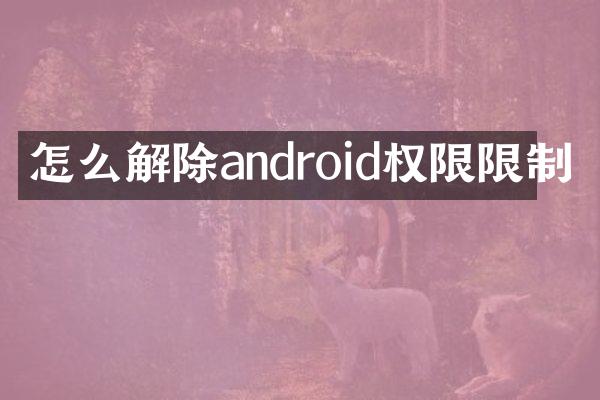 怎么解除android权限限制