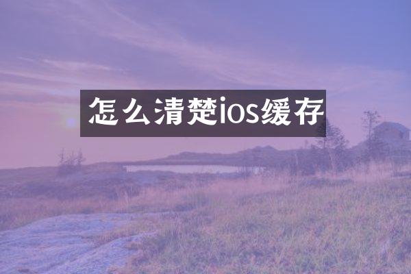 怎么清楚ios缓存