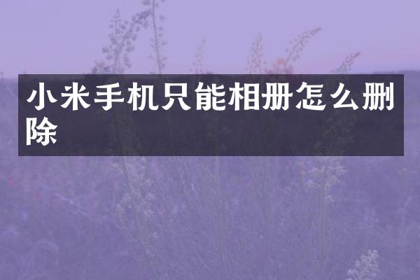 小米手机只能相册怎么删除