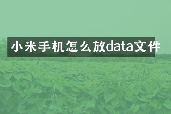 小米手机怎么放data文件