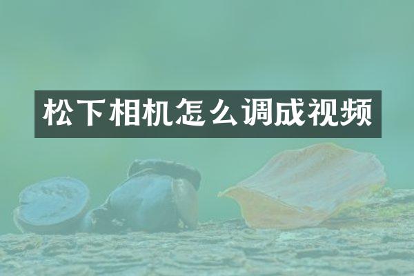相机怎么调成视频