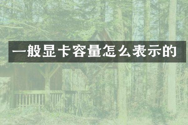 一般显卡容量怎么表示的