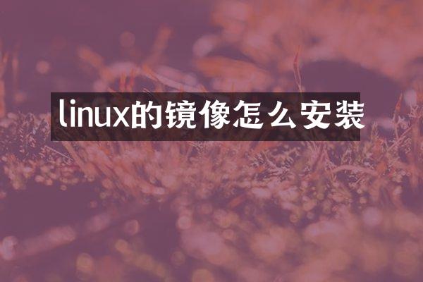 linux的镜像怎么安装
