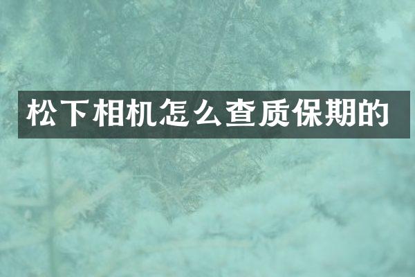 相机怎么查质保期的