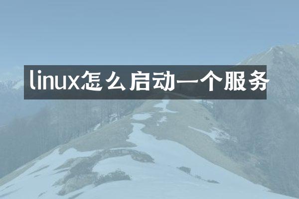 linux怎么启动一个服务