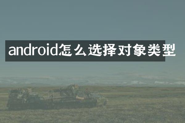android怎么选择对象类型