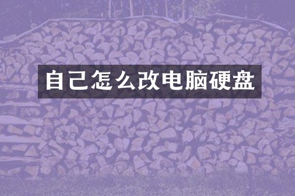 自己怎么改电脑硬盘