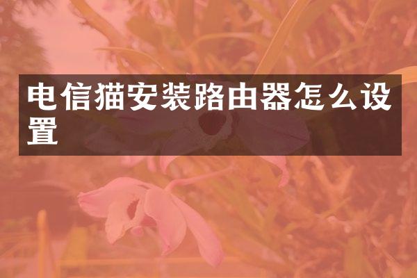电信猫安装路由器怎么设置