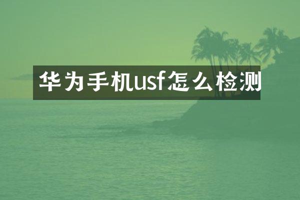 华为手机usf怎么检测