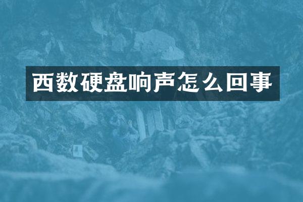 西数硬盘响声怎么回事