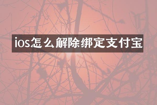 ios怎么解除绑定支付宝