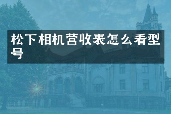 相机营收表怎么看型号