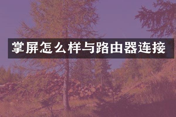 掌屏怎么样与路由器连接