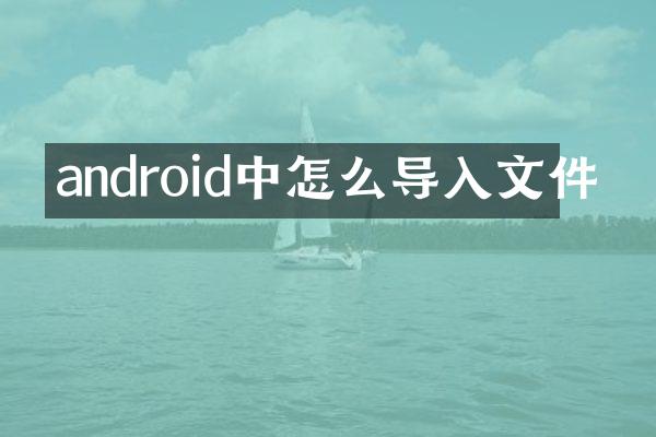 android中怎么导入文件