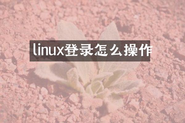 linux登录怎么操作