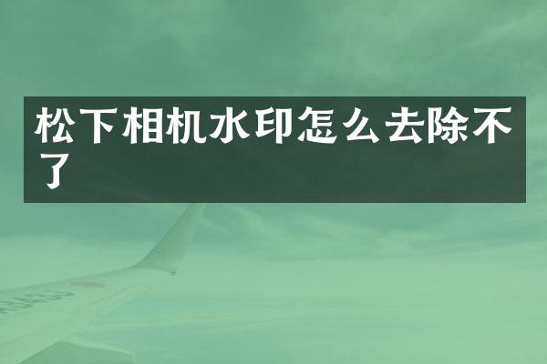 相机水印怎么去除不了