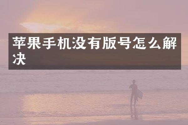 苹果手机没有版号怎么解决
