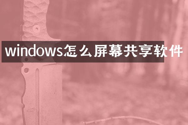 windows怎么屏幕共享软件