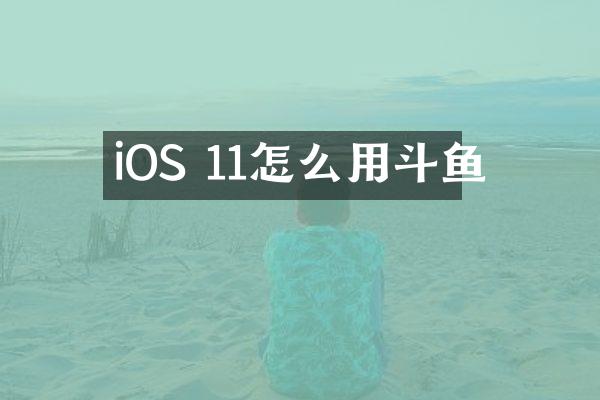 iOS 11怎么用斗鱼