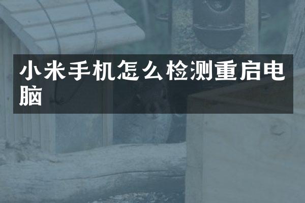 小米手机怎么检测重启电脑