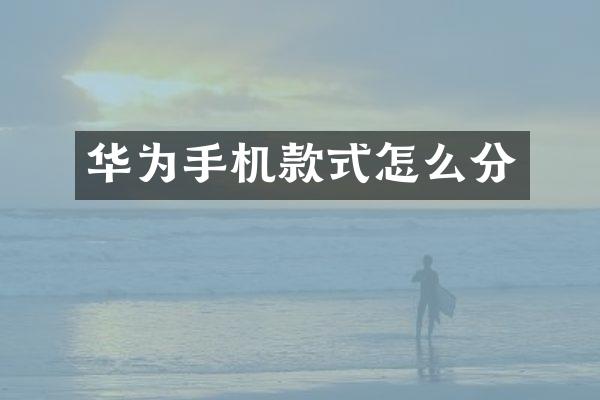 华为手机款式怎么分