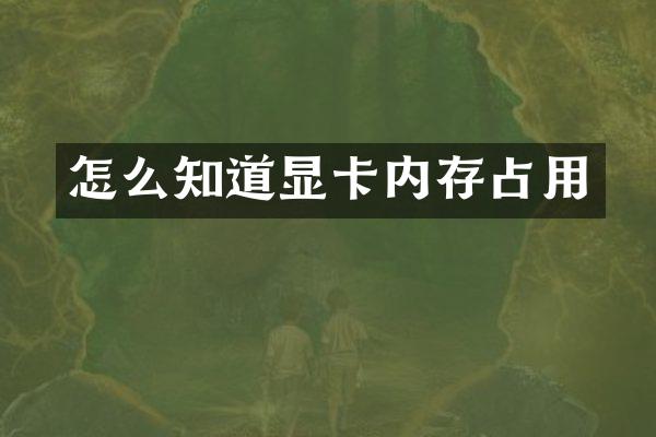 怎么知道显卡内存占用