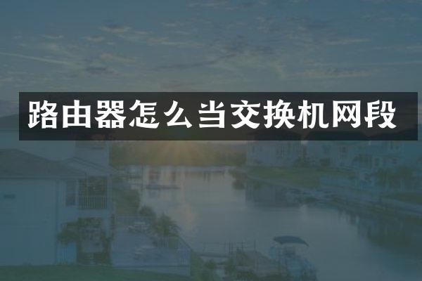 路由器怎么当交换机网段
