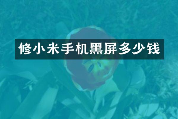 修小米手机黑屏多少钱