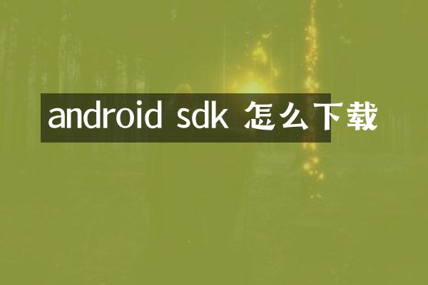android sdk 怎么下载