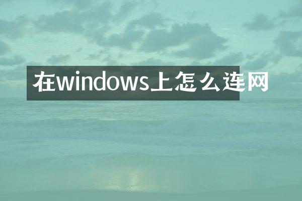 在windows上怎么连网