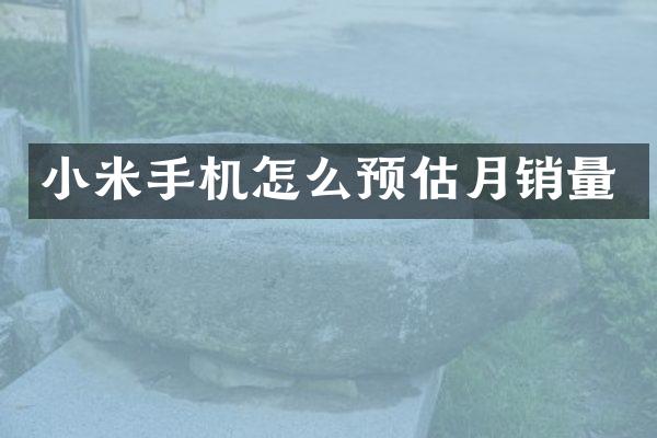 小米手机怎么预估月销量