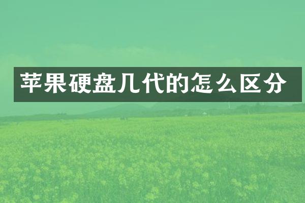 苹果硬盘几代的怎么区分