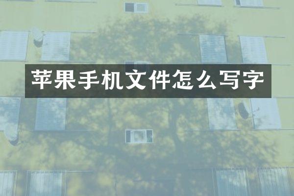 苹果手机文件怎么写字