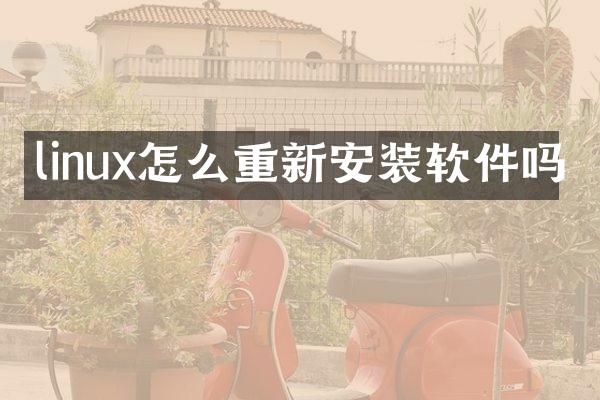 linux怎么重新安装软件吗
