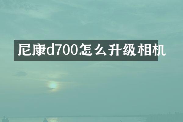 尼康d700怎么升级相机