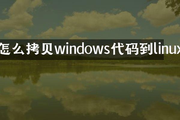 怎么拷贝windows代码到linux
