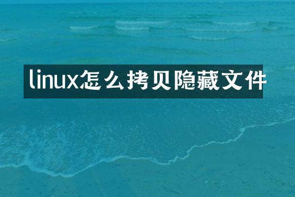 linux怎么拷贝隐藏文件