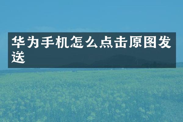 华为手机怎么点击原图发送