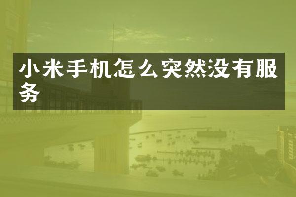 小米手机怎么突然没有服务