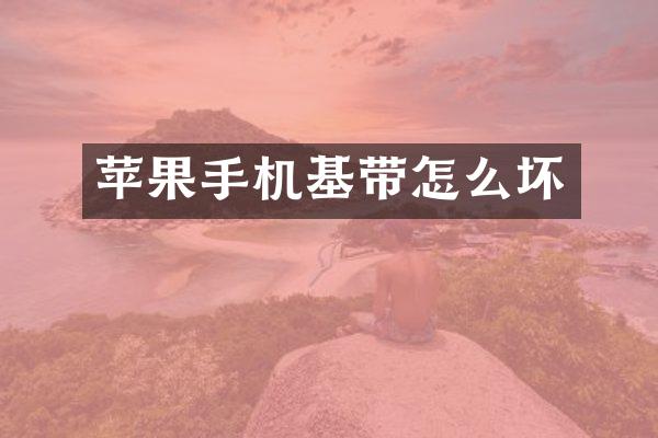 苹果手机基带怎么坏