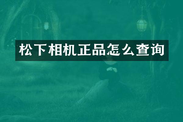 相机正品怎么查询