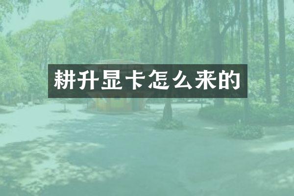 耕升显卡怎么来的