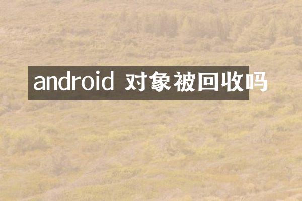 android 对象被回收吗