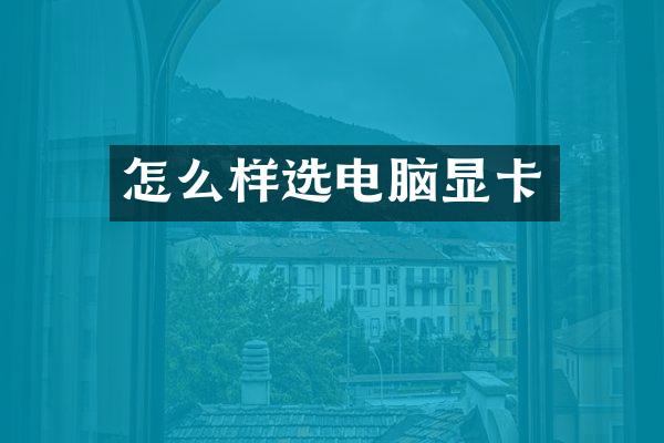 怎么样选电脑显卡